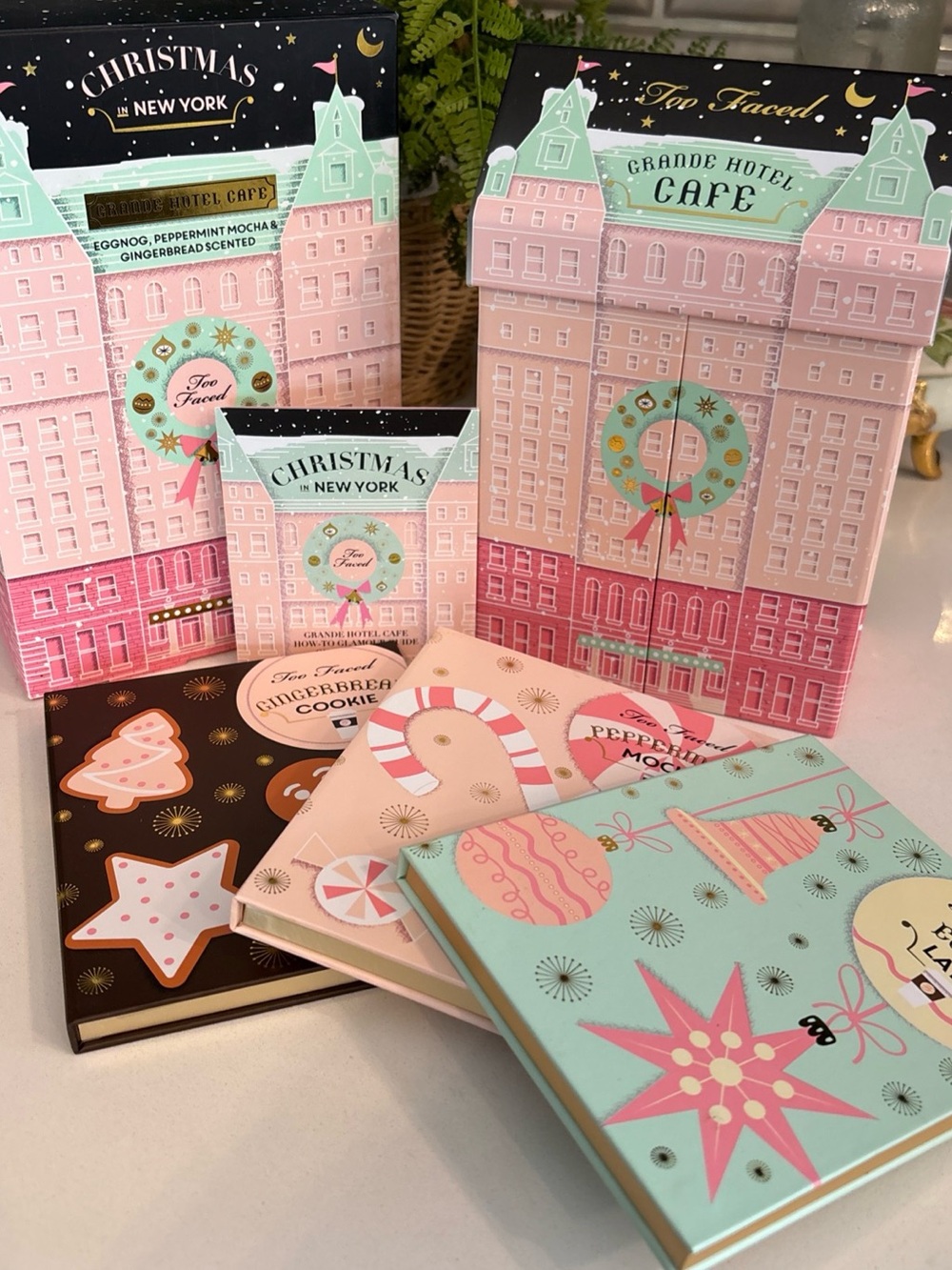 Too Faced Holiday Grande Hotel Café Makeup Palette Set - Pink, Mint, Gold
